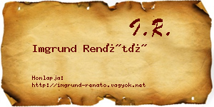 Imgrund Renátó névjegykártya